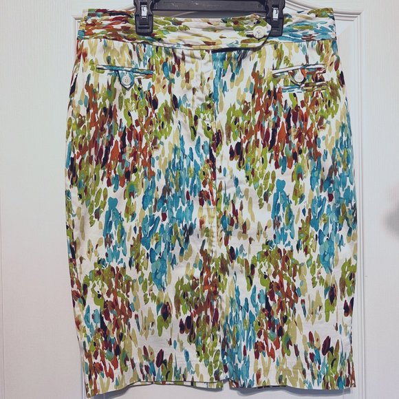 DFA New York-Pencil Skirt-Size 10-Spring/Summer Colors-Green, Tan,White,Blue-Fun - Picture 1 of 12